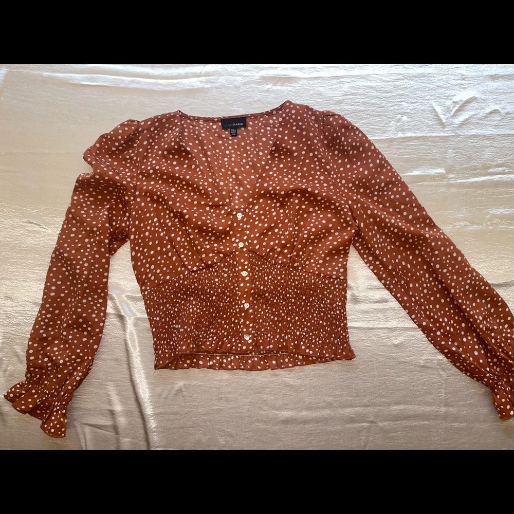 Lucy Paris top, size Large- copper color